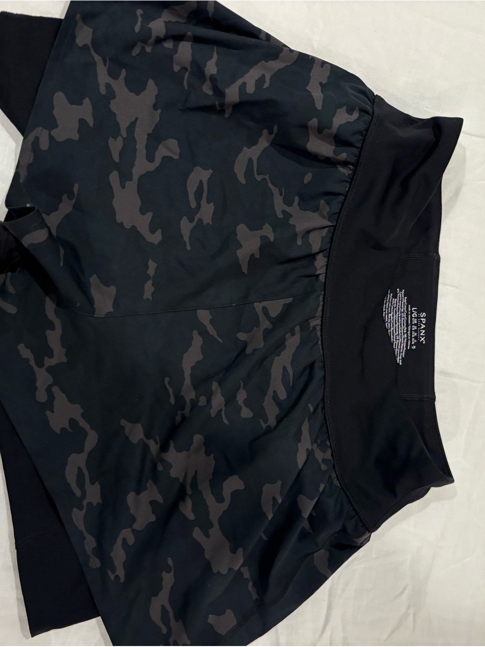 SPANX Black Camo Athletic shorts size L